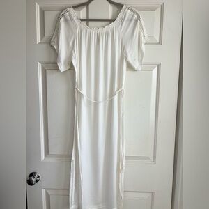 Beach Gold Midi dress/Cover up size Xs white